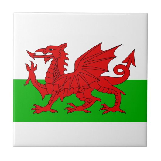 ウェールズ国旗 – Cymru 高品質 Image タイル (正面)