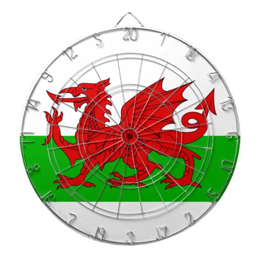 ウェールズ国旗 – Cymru 高品質 Image ダーツボード (正面)