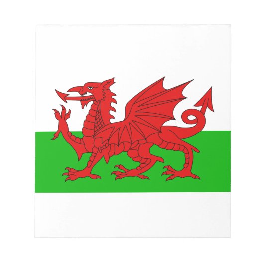 ウェールズ国旗 – Cymru 高品質 Image ノートパッド (正面)