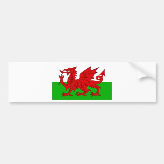 ウェールズ国旗 – Cymru 高品質 Image バンパーステッカー (正面)