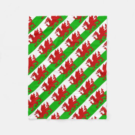 ウェールズ国旗 – Cymru 高品質 Image フリースブランケット (正面)