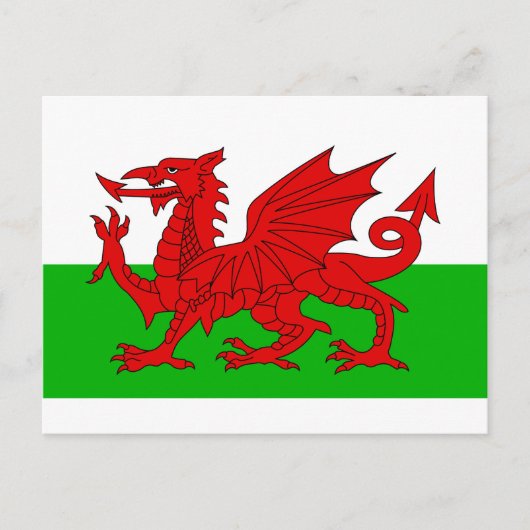 ウェールズ国旗 – Cymru 高品質 Image ポストカード (正面)