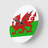 ウェールズ国旗 – Cymru 高品質 Image ラウンド壁時計 (傾斜)