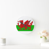 ウェールズ国旗 – Cymru 高品質 Image ラウンド壁時計 (ホーム)