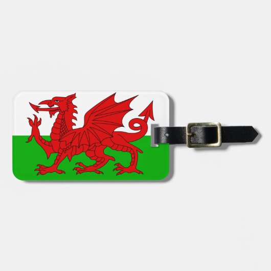 ウェールズ国旗 – Cymru 高品質 Image ラゲッジタグ (正面横)