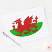 ウェールズ国旗 – Cymru 高品質 Image 楕円形シール (封筒)