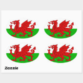 ウェールズ国旗 – Cymru 高品質 Image 楕円形シール (シート)