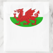 ウェールズ国旗 – Cymru 高品質 Image 楕円形シール (バッグ)