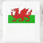 ウェールズ国旗 – Cymru 高品質 Image 長方形シール (バッグ)
