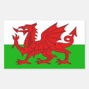 ウェールズ国旗 – Cymru 高品質 Image 長方形シール