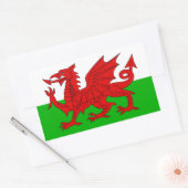 ウェールズ国旗 – Cymru 高品質 Image 長方形シール (封筒)