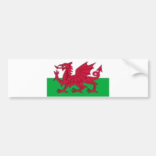 ウェールズ国旗 – The Red Dragon - Baner Cymru バンパーステッカー (正面)