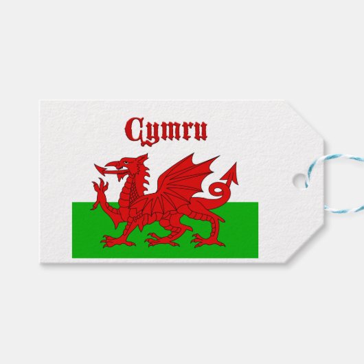 ウェールズ国旗Cymru ギフトタグ (正面(横))