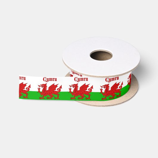 ウェールズ国旗Cymru サテンリボン (リール)