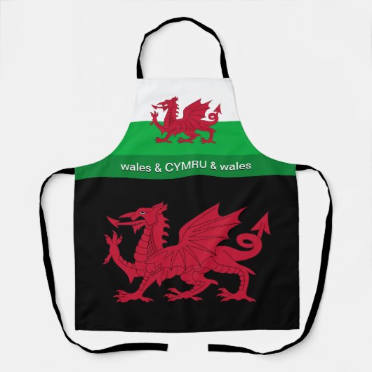 ウェールズ国旗Cymru /シェフキッチン エプロン (正面)