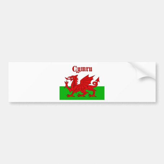 ウェールズ国旗Cymru バンパーステッカー (正面)