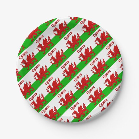 ウェールズ国旗Cymru ペーパープレート (正面)