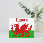 ウェールズ国旗Cymru ポストカード (スタンド正面)