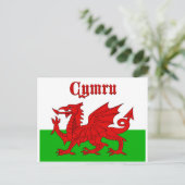 ウェールズ国旗Cymru ポストカード (スタンド正面)