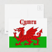 ウェールズ国旗Cymru ポストカード (正面/裏面)