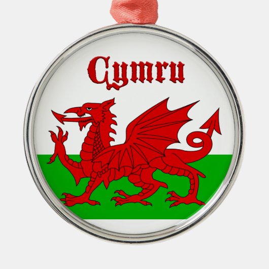 ウェールズ国旗Cymru メタルオーナメント (正面)