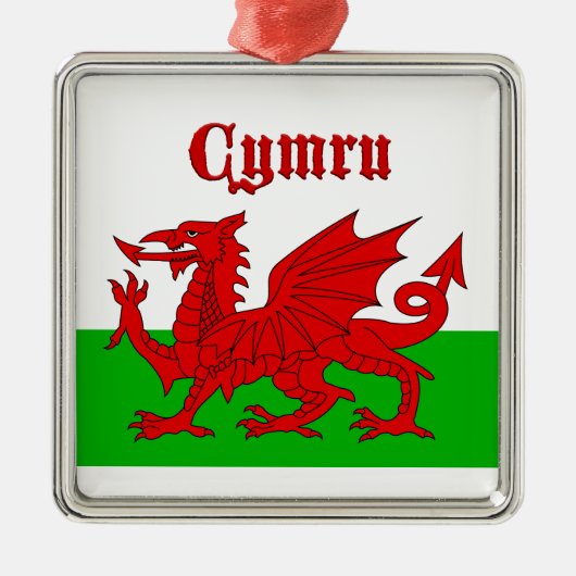 ウェールズ国旗Cymru メタルオーナメント (正面)