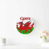 ウェールズ国旗Cymru ラウンド壁時計 (ホーム)