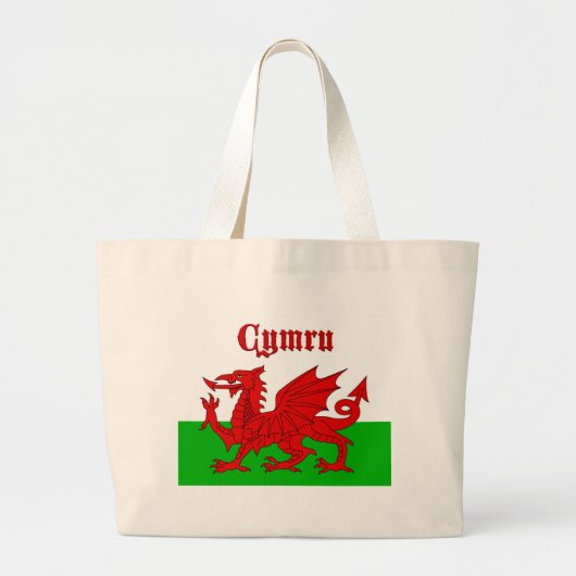 ウェールズ国旗Cymru ラージトートバッグ (正面)