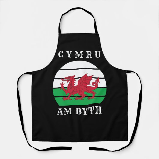 ウェールズ国旗Cymru Am Byth誇りを持ったがウェールズ エプロン (正面)