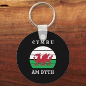ウェールズ国旗Cymru Am Byth誇りを持ったがウェールズ キーホルダー (正面)