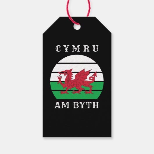 ウェールズ国旗Cymru Am Byth誇りを持ったがウェールズ ギフトタグ (正面)