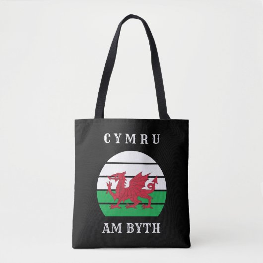 ウェールズ国旗Cymru Am Byth誇りを持ったがウェールズ トートバッグ (正面)