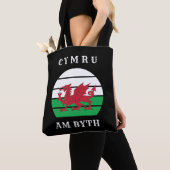 ウェールズ国旗Cymru Am Byth誇りを持ったがウェールズ トートバッグ (クローズアップ)