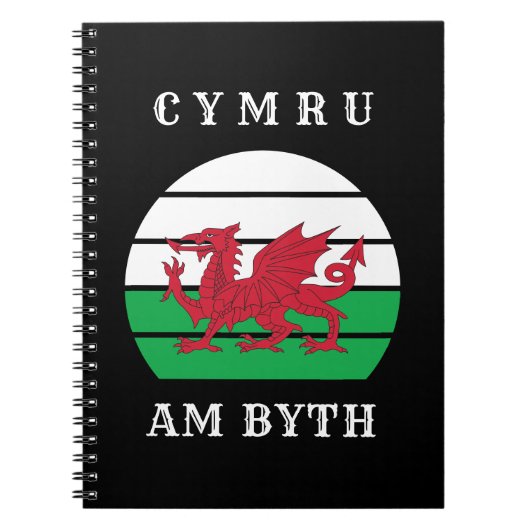 ウェールズ国旗Cymru Am Byth誇りを持ったがウェールズ ノートブック (正面)