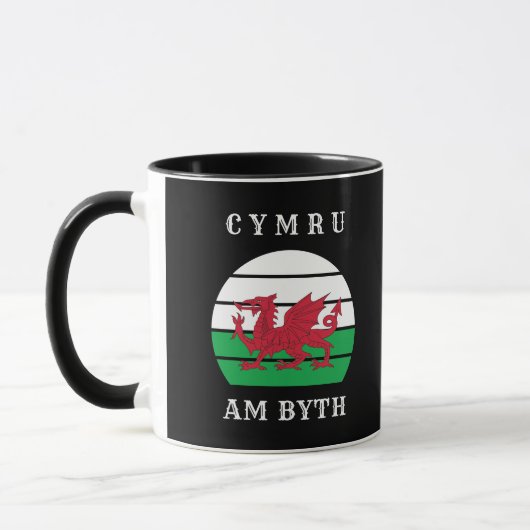 ウェールズ国旗Cymru Am Byth誇りを持ったがウェールズ マグカップ (左)