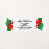 ウェールズ国旗STデビッド引用文ホワイト ヨガマット (正面(横))