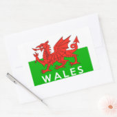 ウェールズ国統一された国国旗の文字名ウェールズ 長方形シール (封筒)