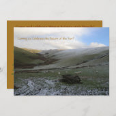 ウェールズ山の冬至のパーティの招待状 招待状 (正面/裏面)