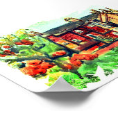 ウェールズ州パワーズ市のニュータウンで暑い秋の日 ポスター (角)