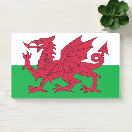 ウェールズ州旗の付いた統一されたメモ ポストイット (オフィス)