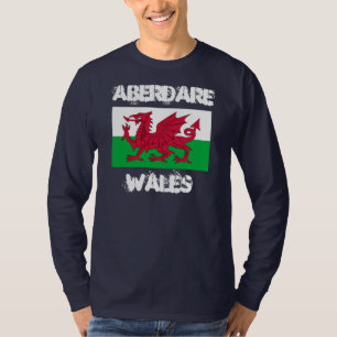ウェールズ州旗を持つアバディア Tシャツ