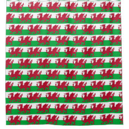 ウェールズ州旗を持つシャワーカーテン シャワーカーテン