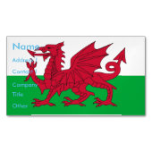 ウェールズ州旗を持つ名刺マグネット マグネット名刺 (正面)