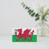 ウェールズ州旗を持つ名刺 名刺 (スタンド正面)