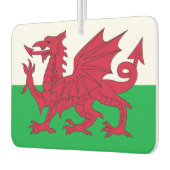 ウェールズ州旗を持つ車の新入生 カーエアーフレッシュナー (左)