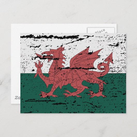 ウェールズ州旗 ポストカード (正面/裏面)