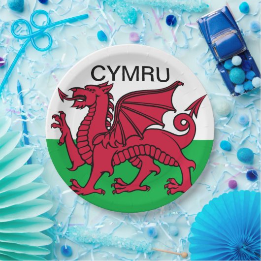 ウェールズ州旗W杯2022レッドドラゴンサイmru ペーパープレート (パーティー)