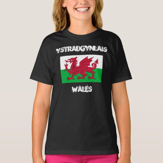 ウェールズ州Ystradgynlais国旗 Tシャツ (正面)