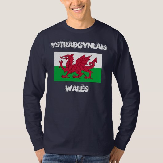 ウェールズ州Ystradgynlais国旗 Tシャツ (正面)