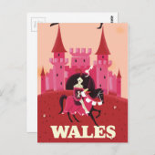 ウェールズ旅行ポスター。 ポストカード (正面/裏面)